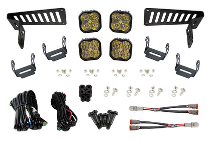 SS3 Cowl LED Bracket Kit for 18-20 Wrangler JL/Gladiator Yellow Sport
