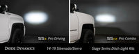 SS3 LED Ditch Light Kit for 2014-2019 Chevrolet Silverado 1500, Sport White Driving Diode Dynamics