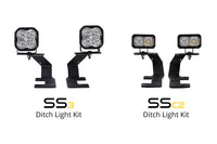 SS3 LED Ditch Light Kit for 2014-2019 Chevrolet Silverado 1500, Sport Yellow Driving Diode Dynamics