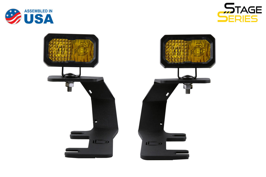 SSC2 LED Ditch Light Kit for 2014-2019 Chevrolet Silverado 1500 Pro Yellow Combo Diode Dynamics