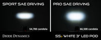 SS3 Ram Horizontal LED Fog Light Kit Pro White SAE Fog Diode Dynamics