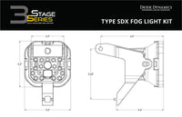 SS3 LED Fog Light Kit for 1999-2010 Ford Super Duty F-250/F-350 Yellow SAE/DOT Fog Max Diode Dynamics