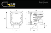 Stage Series C1 LED Pod White SAE/DOT Fog Standard ABL Pair Diode Dynamics