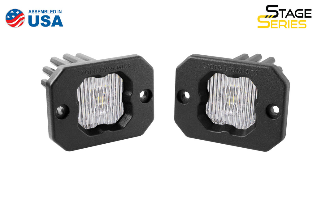 Stage Series C1 LED Pod White SAE/DOT Fog Flush WBL Pair Diode Dynamics