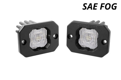 Stage Series C1 LED Pod White SAE/DOT Fog Flush WBL Pair Diode Dynamics