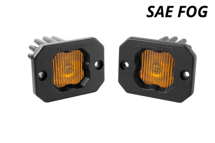 Stage Series C1 LED Pod Yellow SAE/DOT Fog Flush ABL Pair Diode Dynamics