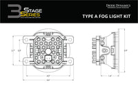 SS3 LED Fog Light Kit for 2014-2019 Ford Fiesta ST White SAE/DOT Driving Sport w/ Backlight Diode Dynamics