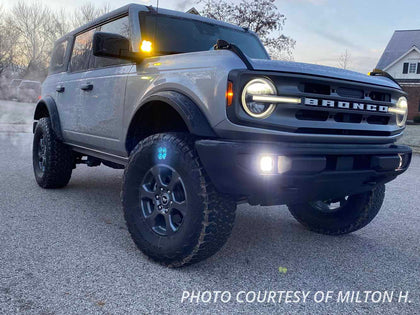 SS3 LED Fog Light Kit for 2021 Ford Bronco (w/ Standard Bumper) White SAE/DOT Driving Pro w/ Backlight Diode Dynamics