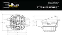 SS3 LED Fog Light Kit for 2013-2015 Lexus GS450h White SAE/DOT Driving Sport w/ Backlight Diode Dynamics