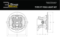 SS3 LED Fog Light Kit for 2004-2005 Toyota Solara White SAE/DOT Fog Sport w/ Backlight Diode Dynamics