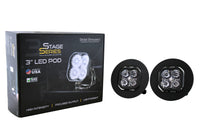 SS3 LED Fog Light Kit for 2007-2013 GMC Sierra 1500 White SAE/DOT Fog Pro w/ Backlight Diode Dynamics