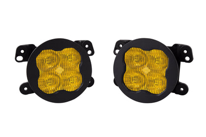 SS3 LED Fog Light Kit for 2011-2014 Dodge Charger Yellow SAE/DOT Fog Sport w/ Backlight Type M Bracket Kit Diode Dynamics