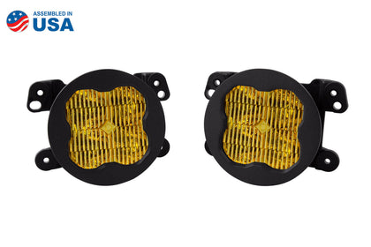 SS3 LED Fog Light Kit for 2011-2014 Dodge Charger Yellow SAE/DOT Fog Max w/ Backlight Type M Bracket Kit Diode Dynamics