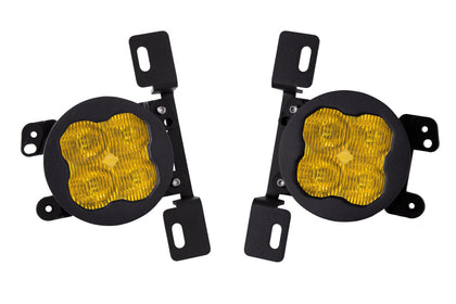 SS3 LED Fog Light Kit for 2018-2021 Jeep JL Wrangler Yellow SAE/DOT Fog Sport w/ Backlight Type MR Bracket Kit Diode Dynamics