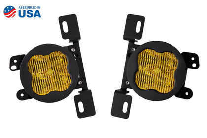 SS3 LED Fog Light Kit for 2018-2021 Jeep JL Wrangler Yellow SAE/DOT Fog Max w/ Backlight Type MR Bracket Kit Diode Dynamics