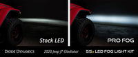 SS3 LED Fog Light Kit for 2020-2021 Jeep Gladiator White SAE/DOT Fog Sport w/ Backlight Type MS Bracket Kit Diode Dynamics