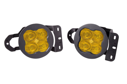 SS3 LED Fog Light Kit for 2018-2021 Jeep JL Wrangler Yellow SAE/DOT Fog Sport w/ Backlight Type MS Bracket Kit Diode Dynamics