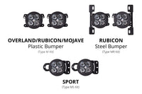 SS3 LED Fog Light Kit for 2020-2021 Jeep Gladiator Yellow SAE Fog Max w/ Backlight Type MS Bracket Kit Diode Dynamics