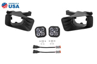 SS3 LED Fog Light Kit for 2009-2012 Ram 1500 White SAE/DOT Driving Sport w/ Backlight Diode Dynamics