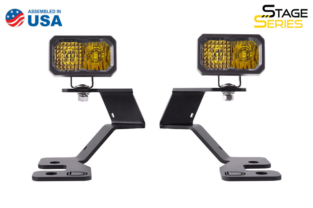 Stage Series 2in LED Ditch Light Kit for 2021 Ford Bronco Sport, Pro Yellow Combo Diode Dynamics