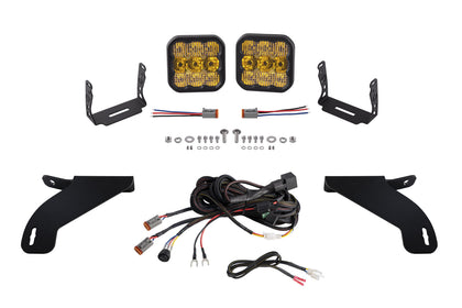 SS5 Bumper LED Pod Light Kit for 2021-2022 Ford F-150, Sport Yellow Combo Diode Dynamics