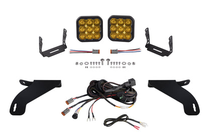 SS5 Bumper LED Pod Light Kit for 2021-2022 Ford F-150, Sport Yellow Driving Diode Dynamics