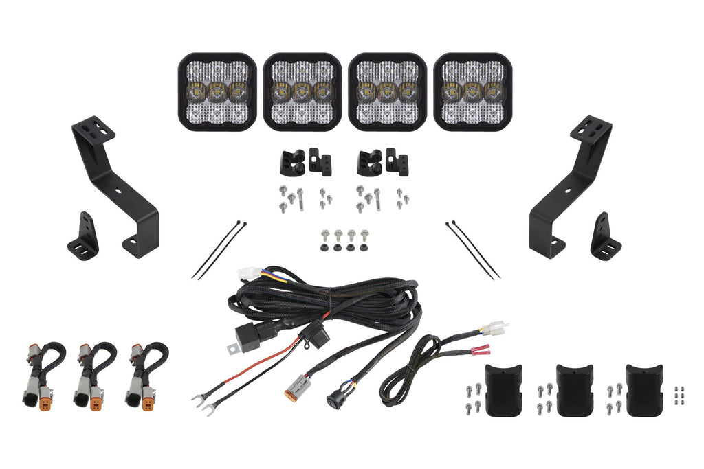 SS5 Grille CrossLink Lightbar Kit for 2019-Present Ram, Sport White Combo Diode Dynamics