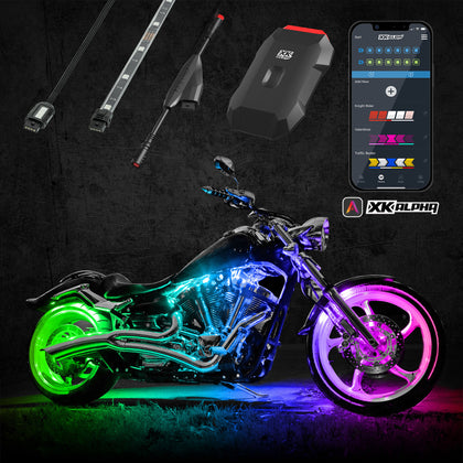 XK Glow Addressable LED Motorcycle Accent Light Kits Standard XKalpha App Controlled
