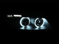 ANZO 2006-2008 BMW 3 Series E90-E91 Projector Headlights w/ Halo w/ LED Bar Black (CCFL)