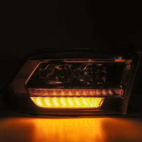 AlphaRex 09-18 Dodge Ram 2500HD LUXX LED Proj Headlights Plank Style Black w/Seq Signal/Smoked DRL