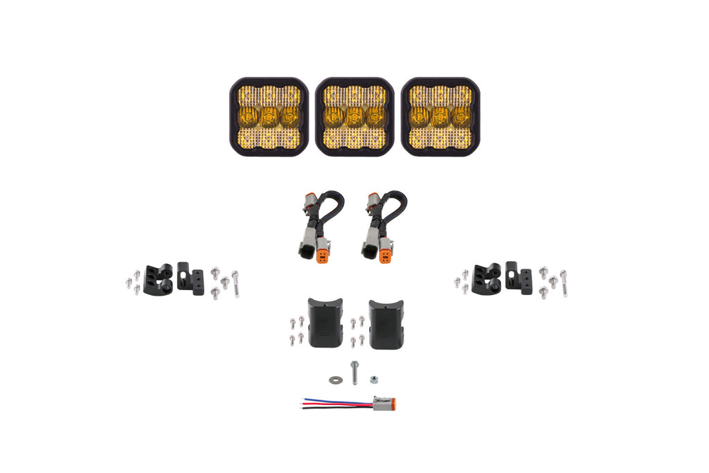 SS5 Pro Universal CrossLink 3-Pod Lightbar Yellow Combo