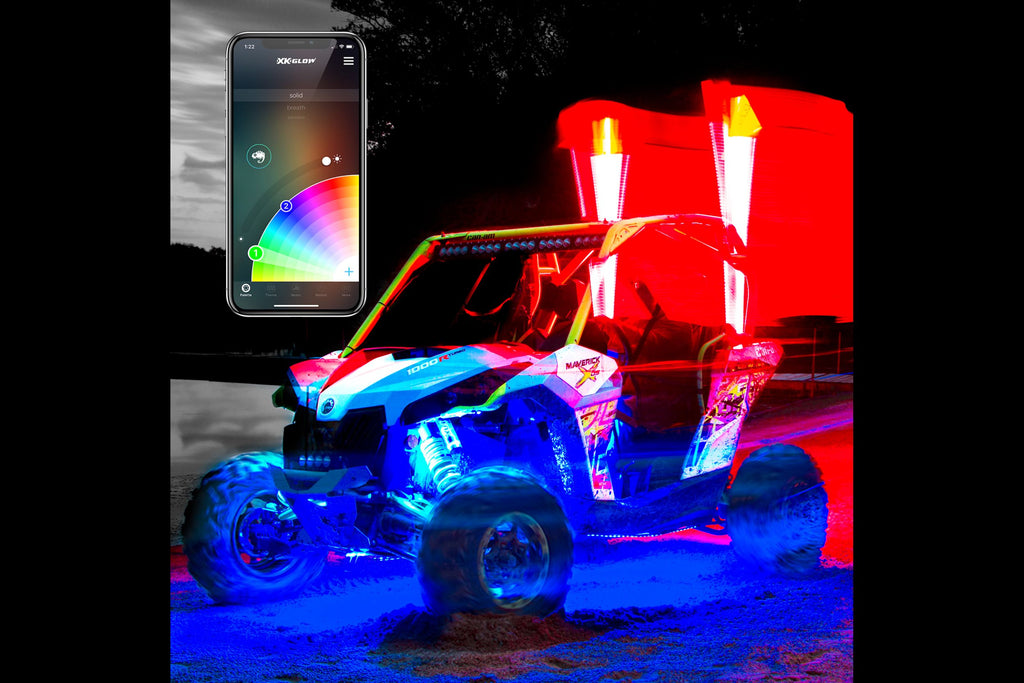 XKChrome RGB LED Whip Lights: 32in / Pair