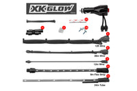 XKGlow Underglow Light Kit: Light Blue / 8x 24in, 4x 8in Tubes