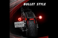 XKGlow Motorcycle Turn Signal Kit: Front / Flat / Smoked
