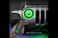 XKChrome RGB LED 7in Wrangler TJ/JK Headlight Kit w/ Dash Mount Controller