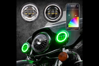XKChrome RGB LED Running Light Kit: Harley 4.5in (Black w/o Controller)