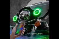 XKChrome RGB LED Running Light Kit: Harley 4.5in (Black w/o Controller)