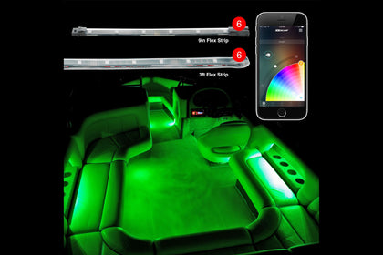 XKChrome RGB LED Boat Accent Light Kit: 8x 36in, 8x 9in Strips w/ Dash Mount Controller