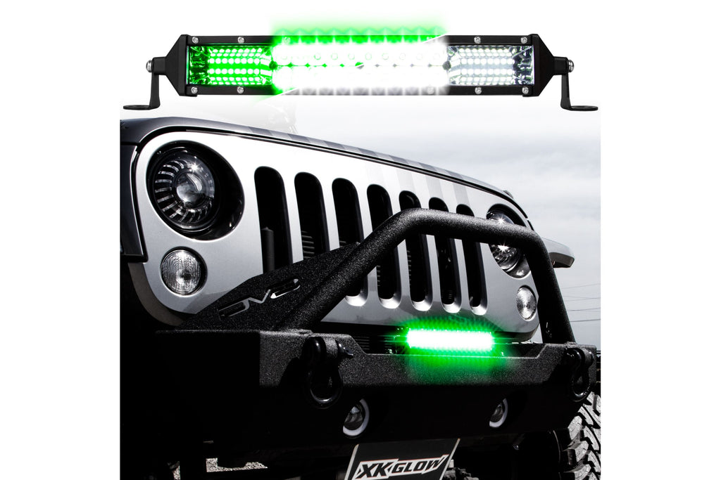 XKGlow Green/White 2-in-1 LED Light Bar: 10in
