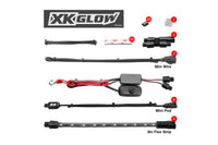 XKGlow Accent Light Kit: Red / 8x Pods, 2x 8in Strips