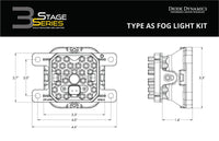 Stage Series 3" SAE/DOT Type AS Fog Light Kit
