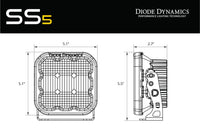 SS5 Pro Universal CrossLink 3-Pod Lightbar Yellow Driving